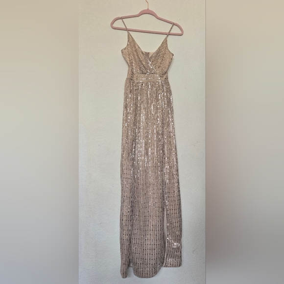 B Darlin Shimmering Gold Prom .Size 3 - 4 - Picture 9 of 11